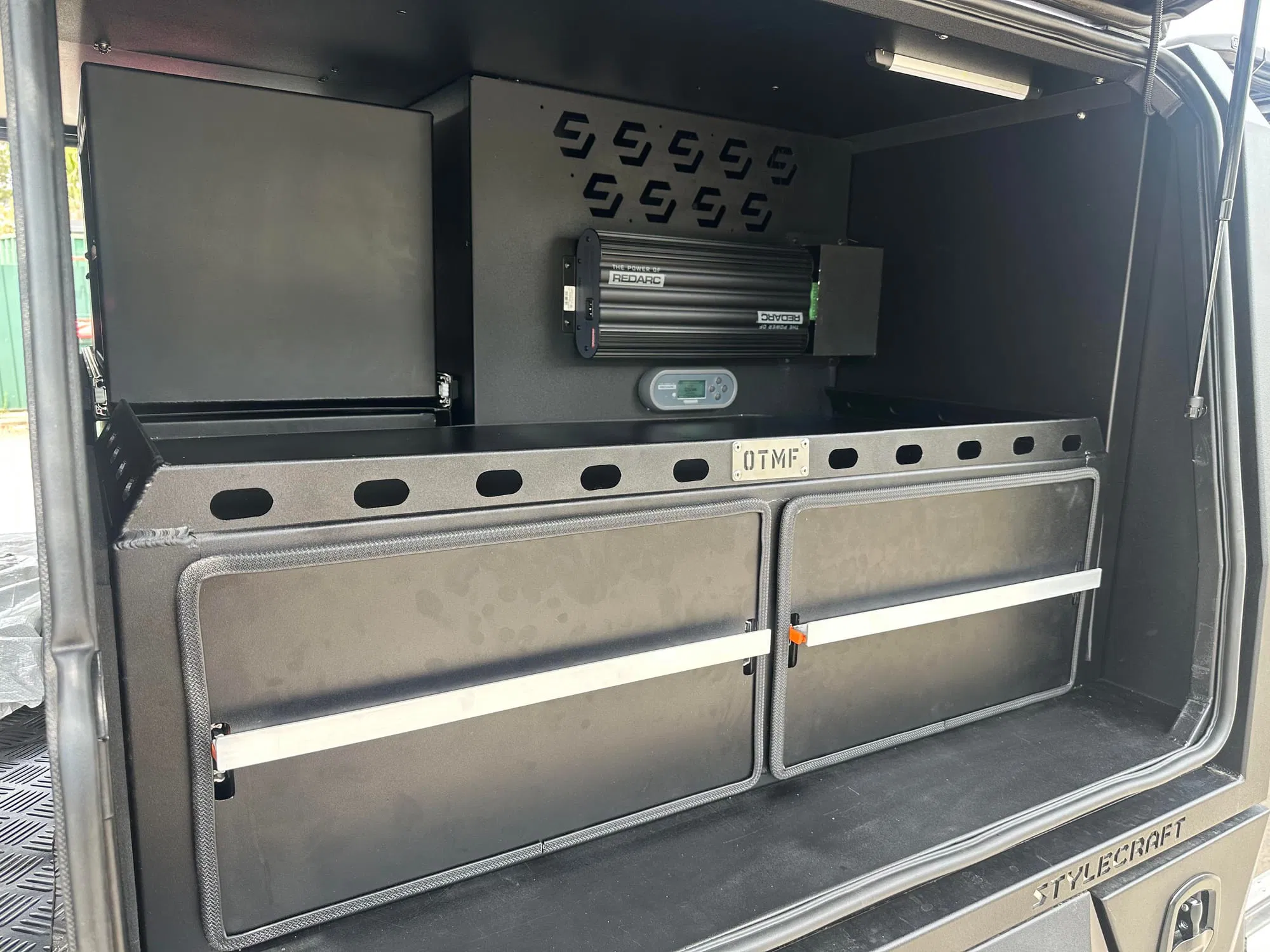 Interior storage system with REDARC power